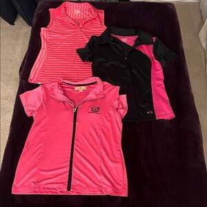 Three Pink Golf Tops Pink Theme Extra Small and Small Puma Oakley, Sport Haley